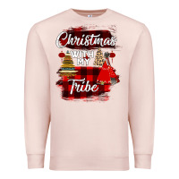 Pale Pink Christmas With My Tribe Premium Sweatshirt - Bettercallsaul