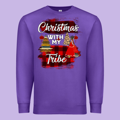 Christmas With My Tribe Premium Sweatshirt Designed By Bettercallsaul