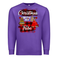 Purple Christmas With My Tribe Premium Sweatshirt - Bettercallsaul