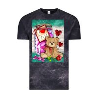 Cloud Black candy jar with bear  air Vintage Tee - AdoDesignShop