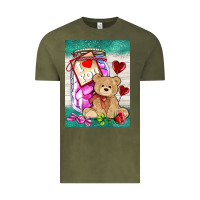 Vintage Olive candy jar with bear  air Vintage Tee - AdoDesignShop