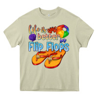 Mossy life is better in flip flops Heavy Core Tee - texasbilliewilder
