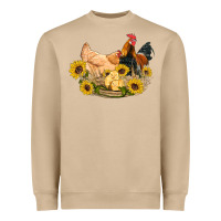 Mushroom western coop animals farm chicken chick rooster sunflowers Heavyweight Sweatshirt - Artiststas