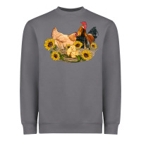 Storm western coop animals farm chicken chick rooster sunflowers Heavyweight Sweatshirt - Artiststas