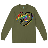 Army Green gay af Long Sleeve Tee - MaliasSmallBusiness