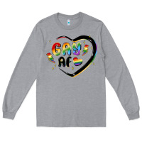 Heather Grey gay af Long Sleeve Tee - MaliasSmallBusiness