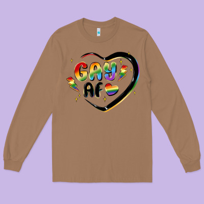 Gay Af Long Sleeve Tee Designed By Maliassmallbusiness
