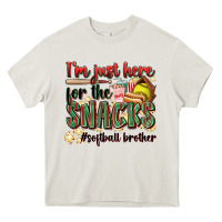 Cream i'm just here for the snacks #softball brother Heavy Core Tee - Zillion Design Studio