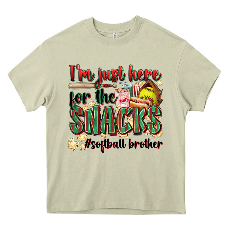 I'm Just Here For The Snacks #softball Brother Heavy Core Tee by Zillion Design Studio | Teevron