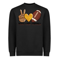 Black peace love football Heavyweight Sweatshirt - AdoDesignShop