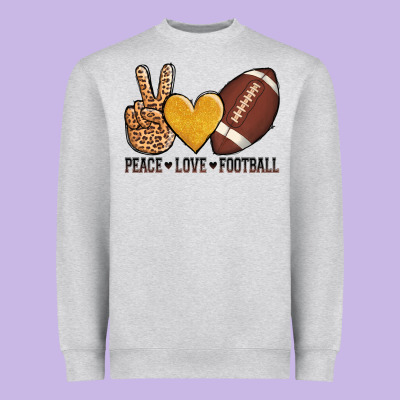Peace Love Football Heavyweight Sweatshirt Designed By Adodesignshop