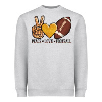 Heather Grey peace love football Heavyweight Sweatshirt - AdoDesignShop