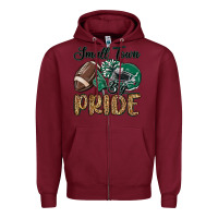 Burgundy small town big pride green Zipper Hoodie - MaliasSmallBusiness