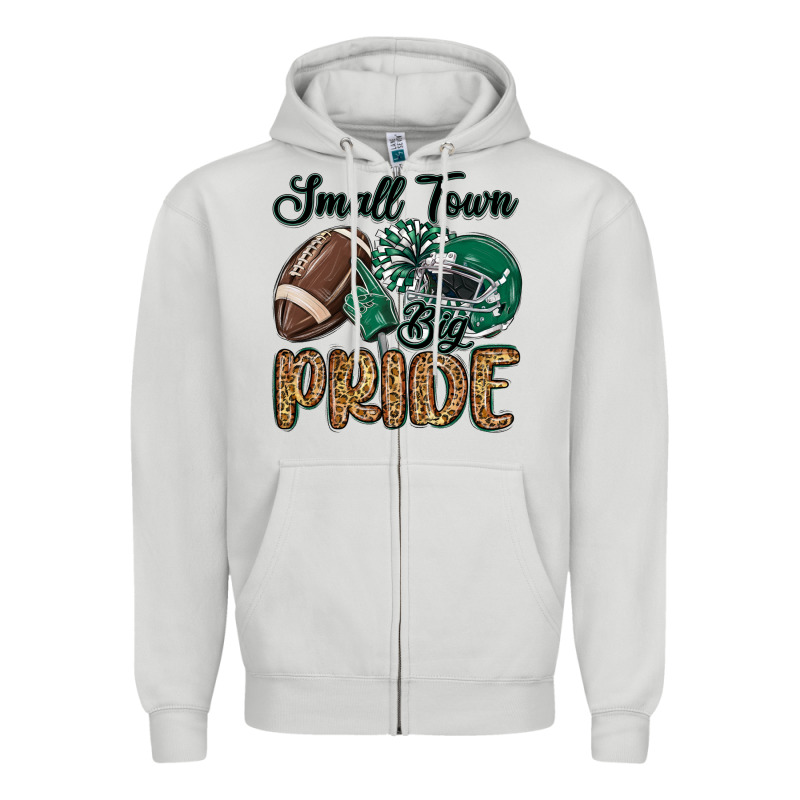 Small Town Big Pride Green Zipper Hoodie by MaliasSmallBusiness | Teevron