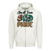 Oatmeal Heather small town big pride green Zipper Hoodie - MaliasSmallBusiness