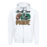 White small town big pride green Zipper Hoodie - MaliasSmallBusiness