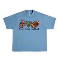 Pebble Blue peace love football Urban Heavy Tee - Artiststas