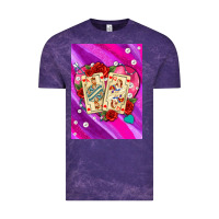 Cloud Purple playing cards with pearls and glitter air Vintage Tee - AdoDesignShop