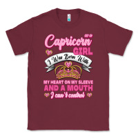 Burgundy As A Capricorn Girl I Was Born With My Heart On My Sleeve And A Mouth Classic Tee - Jasminsmagicworld