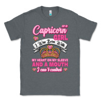 Charcoal Heather As A Capricorn Girl I Was Born With My Heart On My Sleeve And A Mouth Classic Tee - Jasminsmagicworld