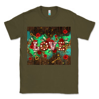 Army Green love  and leopard with keys Classic Tee - AdoDesignShop