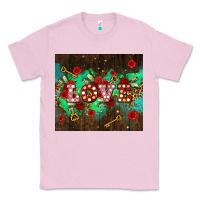 Bubblegum Pink love  and leopard with keys Classic Tee - AdoDesignShop