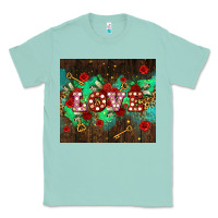 Seafoam love  and leopard with keys Classic Tee - AdoDesignShop