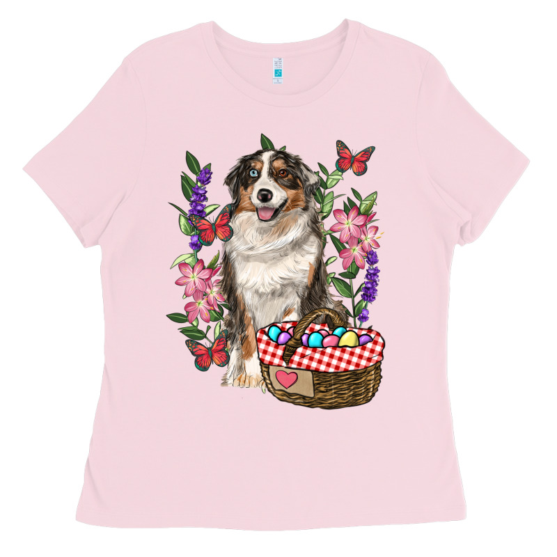 Easter Aussie Australian Shepherd Ladies Tee by RanaPortraitStore | Teevron