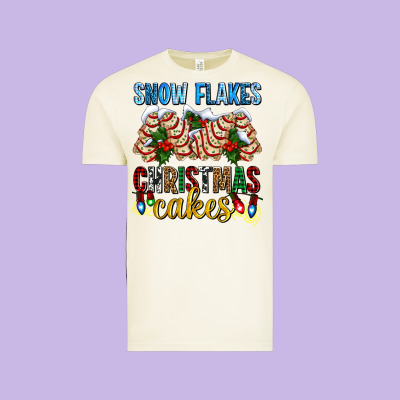 Snow Flakes Christmas Cakes Ado Vintage Tee Designed By Adodesignshop