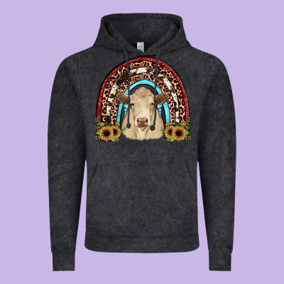 Charolais  Rainbow Vintage Hoodie Designed By Jahusdesignshop