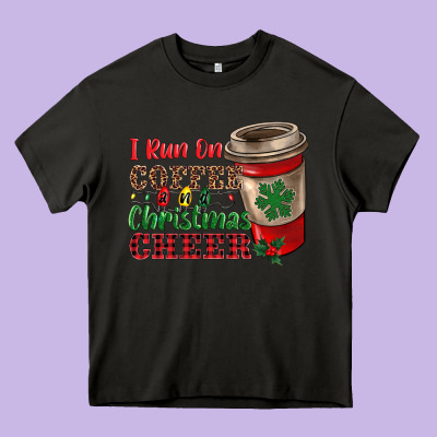 I Run On Coffee And Christmas Cheer Heavy Core Tee Designed By Ranaportraitstore
