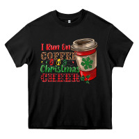 Black i run on coffee and christmas cheer Heavy Core Tee - RanaPortraitStore