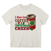 Cream i run on coffee and christmas cheer Heavy Core Tee - RanaPortraitStore