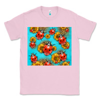 Bubblegum Pink Western Sunflowers Ladybug Classic Tee - LillyAllenDesigns
