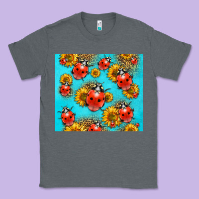 Western Sunflowers Ladybug Classic Tee Designed By Lillyallendesigns