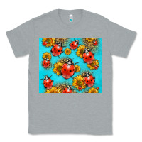 Heather Grey Western Sunflowers Ladybug Classic Tee - LillyAllenDesigns