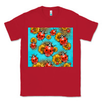 Red Western Sunflowers Ladybug Classic Tee - LillyAllenDesigns