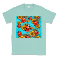 Seafoam Western Sunflowers Ladybug Classic Tee - LillyAllenDesigns