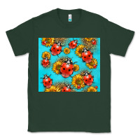 Sports Green Western Sunflowers Ladybug Classic Tee - LillyAllenDesigns