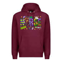 Burgundy Mardi Gras Nurse Premium Hoodie - NancyCooperArtShop
