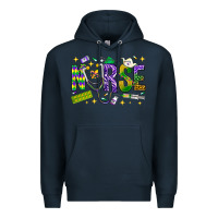 Navy Mardi Gras Nurse Premium Hoodie - NancyCooperArtShop