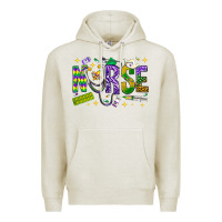 Oatmeal Heather Mardi Gras Nurse Premium Hoodie - NancyCooperArtShop
