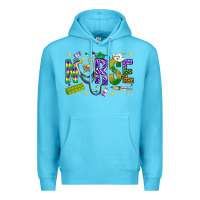 Ocean Blue Mardi Gras Nurse Premium Hoodie - NancyCooperArtShop