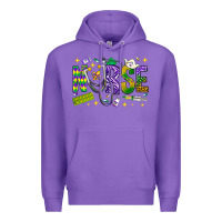 Purple Mardi Gras Nurse Premium Hoodie - NancyCooperArtShop