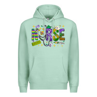 Seafoam Mardi Gras Nurse Premium Hoodie - NancyCooperArtShop