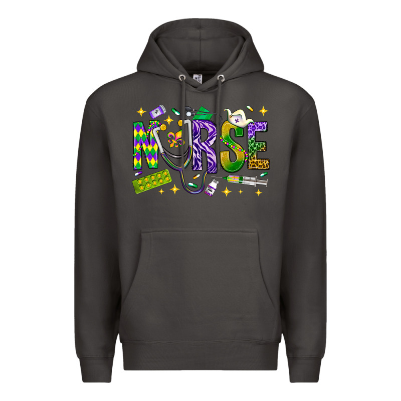 Mardi Gras Nurse Premium Hoodie by NancyCooperArtShop | Teevron