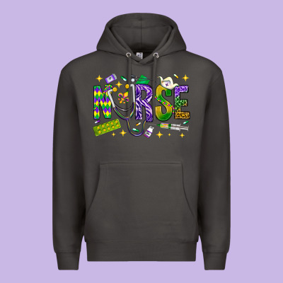 Mardi Gras Nurse Premium Hoodie Designed By Nancycooperartshop