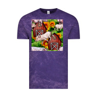 Cloud Purple Mama And Baby Pig Vintage Tee - BundleAndBundleShop
