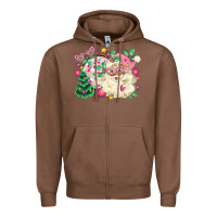 Chestnut pink santa and disco ball with christmas tree Zipper Hoodie - MaliasSmallBusiness