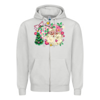 Dove Grey pink santa and disco ball with christmas tree Zipper Hoodie - MaliasSmallBusiness